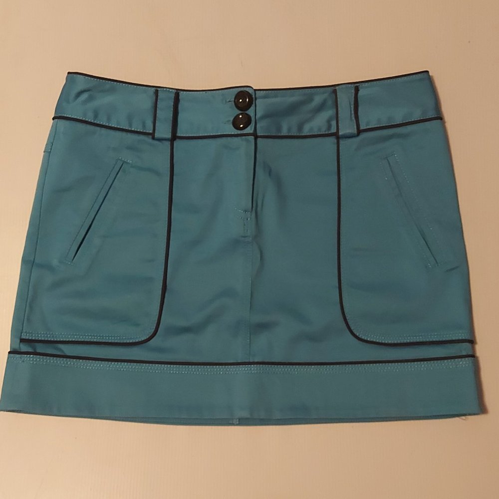 Turq/black hipster skirt